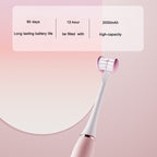 Adult electric toothbrush with three sides rechargeable sonic vibration waterproof electric toothbrush