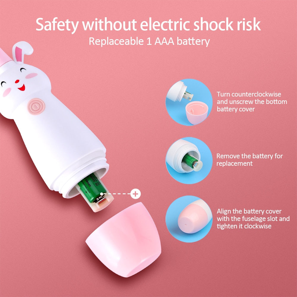 New Hot Children Electric Toothbrush Cartoon Pattern Tooth Brush Electric Teeth Tooth Brush For Kids with Soft Replacement Head