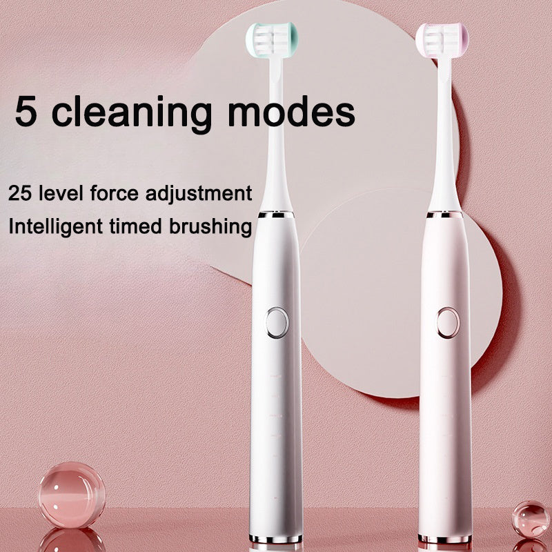 Adult electric toothbrush with three sides rechargeable sonic vibration waterproof electric toothbrush